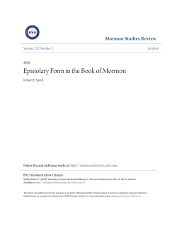 Epistolary Form in the Book of Mormon