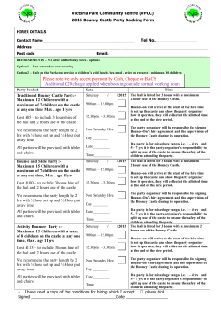 2015 VPCC Booking form - Bouncy Castle
