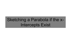 Sketching a Parabola if the x
