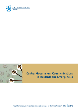 Central Government Communications in Incidents and Emergencies