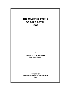 the masonic stone of port royal 1606