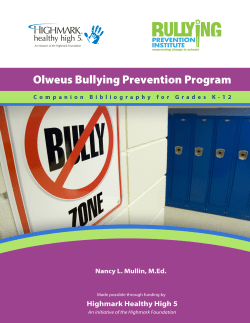 A Bullying Prevention Companion Bibliography, Vol 1