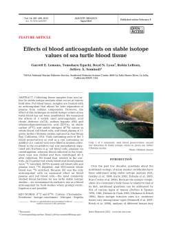 Effects of blood anticoagulants on stable isotope values of sea turtle