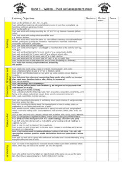 Band 3 Writing Targets