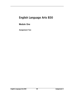 English Language Arts B30 - Saskatchewan Rivers Public School
