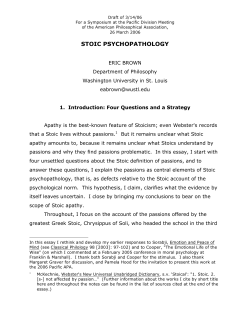 stoic psychopathology - 24grammata.com Culture e