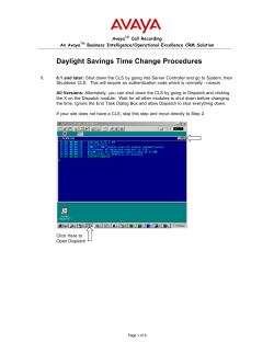 Daylight Savings Time Change Procedures - v 8