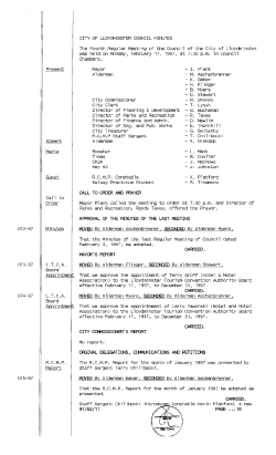 L.T.C.A. Board A&bull;s ointme R.C.M.P. Report CITY OF