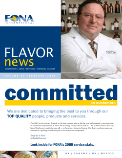 Flavor news - FONA International