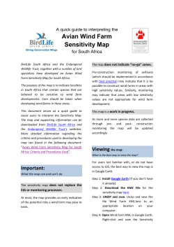 Avian Wind Farm Sensitivity Map