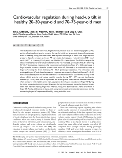 Cardiovascular regulation during head-up tilt in healthy 20&ndash;30