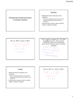 Multiplying and Dividing Numbers in Scientific Notation