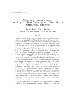 Affixation in Semantic Space: Modeling Morpheme - clic