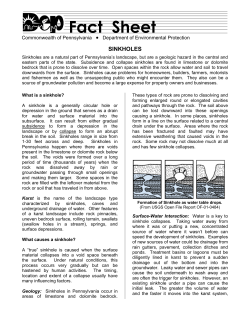 DEP Sinkhole Fact Sheet