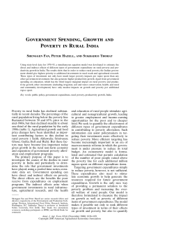 Government Spending, Growth and Poverty in Rural India