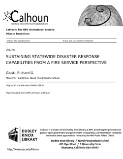 sustaining statewide disaster response capabilities from a fire