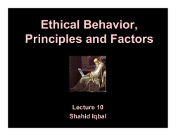 Factors Influencing Ethical Behavior - Third Semester