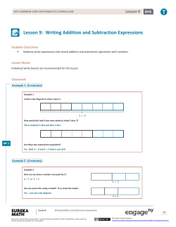 Lesson 9: Writing Addition and Subtraction Expressions
