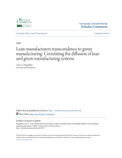 Lean manufacturers transcendence to green
