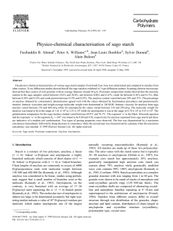Physico-chemical characterisation of sago starch