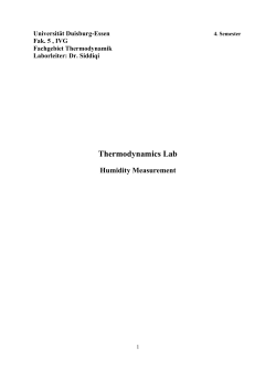 Thermodynamics Lab - an der Universit&auml;t Duisburg