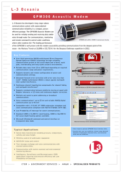 GPM 300 Acoustic Modem Spec Sheet Rev 1 6.pub