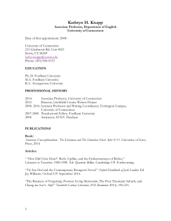 CV Kathy Knapp April 2016 - UConn English