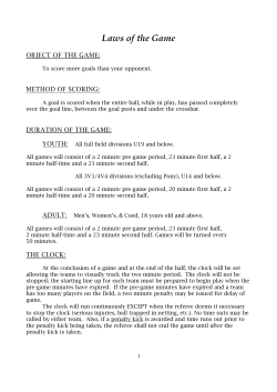 Laws of the Game - All American Indoor Sports