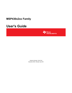 MSP430x2xx Family User`s Guide (Rev. J)