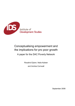 Conceptualising empowerment and the implications for pro poor