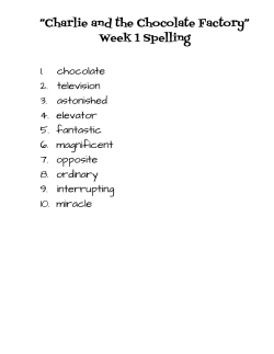 Charlie and the Chocolate Factory Spelling lists