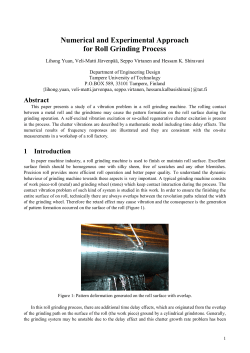 Numerical and Experimental Approach for Roll