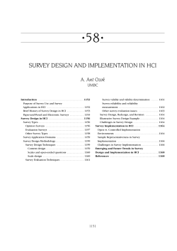 SURVEY DESIGN AND IMPLEMENTATION IN HCI