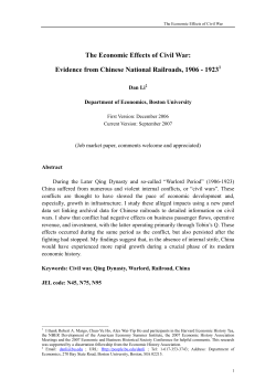 The Economic Effects of Civil War: Evidence