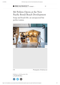 Mr Perkins Opens at the New Pacific Bondi Beach Development