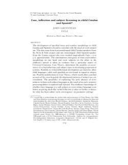 Case, inflection and subject licensing in child Catalan and Spanish*