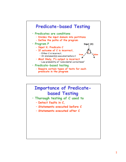 Predicate-based Testing Importance of Predicate