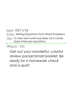 Lesson on Word Problems