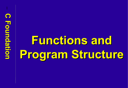 C Foundation - Functions and Program Structure