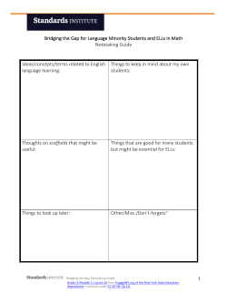 Note Taking Guide - Standards Institute