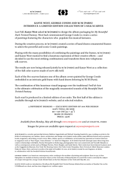 KANYE WEST, GEORGE CONDO AND M/M (pARiS) iNTRODUCE A