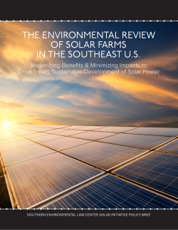 The Environmental Review of Solar Farms in the Southeast U.S.