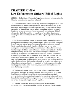 CHAPTER 42-28.6 Law Enforcement Officers` Bill of Rights