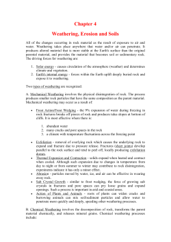 Chapter 4 Weathering, Erosion and Soils