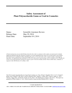 Safety Assessment of Plant Polysaccharide Gums as Used in