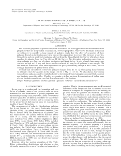THE INTRINSIC PROPERTIES OF SDSS GALAXIES ABSTRACT