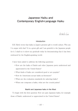 Japanese Haiku and Contemporary English