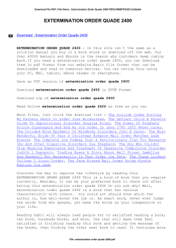 Extermination Order Quade 2400