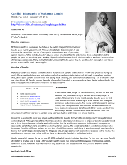 Gandhi - Biography of Mahatma Gandhi
