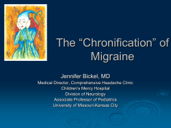 “Chronification” of Migraine - University of Kansas Medical Center